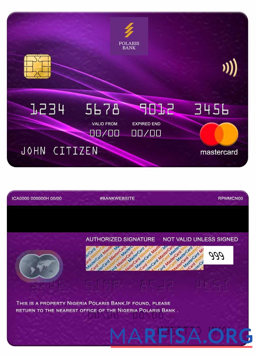Realistic Nigeria Polaris Bank mastercard download for verification